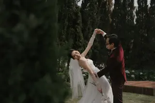 Chú rể Nam Anh — Tuxedo Printemps Velvet Đỏ Bordeaux, ảnh 1