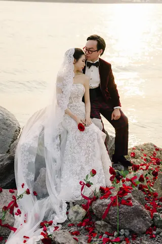 Chú rể Nam Anh — Tuxedo Printemps Velvet Đỏ Bordeaux, ảnh 35