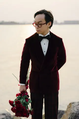 Chú rể Nam Anh — Tuxedo Printemps Velvet Đỏ Bordeaux, ảnh 51