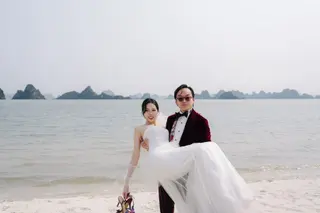 Chú rể Nam Anh — Tuxedo Printemps Velvet Đỏ Bordeaux, ảnh 9